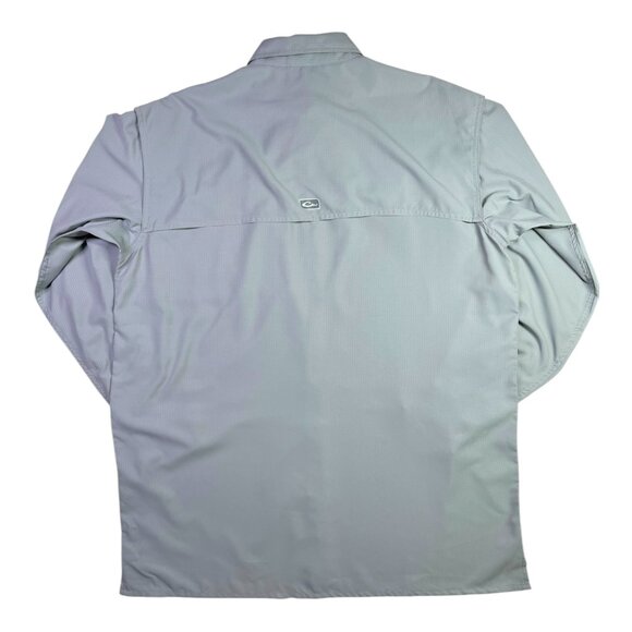 Drake Performance Fishing DPF Men's M Grey Long Sleeve Shirt Vented Pockets - Picture 9 of 12